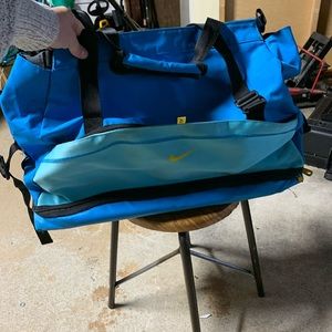 NIKE blue two tone duffel, gym, weekend bag.